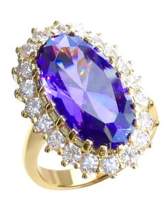 Elegant Eye Catching Tanzanite Oval Cut Ring