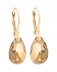16mm Golden Shadow Pear Crystals from Swarovski® Earrings