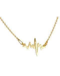 Symbolic 24k Gold over Sterling Silver Heartline Necklace.